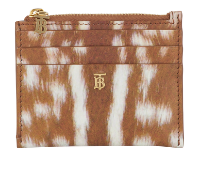 Burberry Zip Card Holder, £130, Accessories, Brown, Leather, Front view